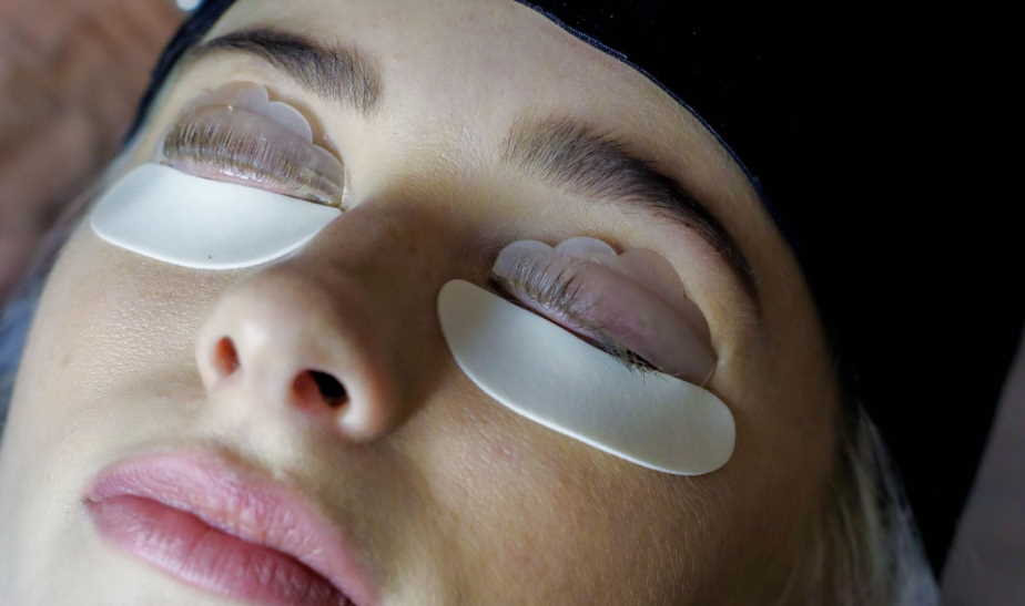 using eyelash glue